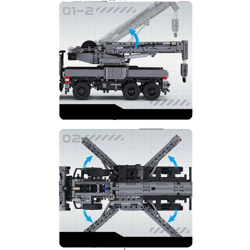Camion Grue Militaire 2685 pièces