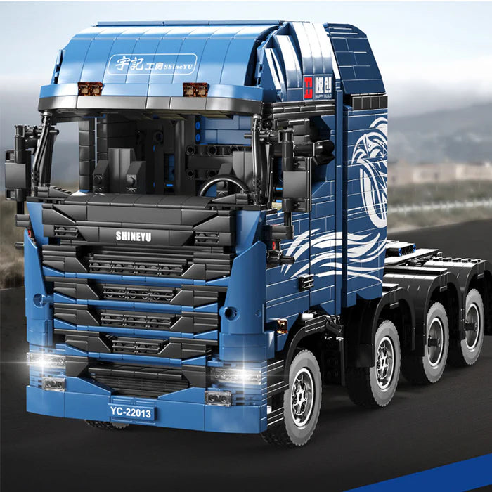 Camion Télécommandé Bleu avec Remorque 4458 pièces