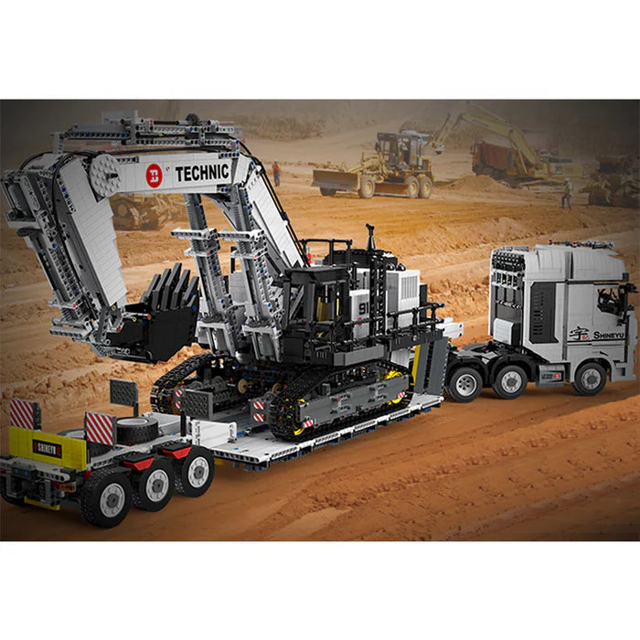 Camion Télécommandé Blanc avec Remorque 4458 pièces