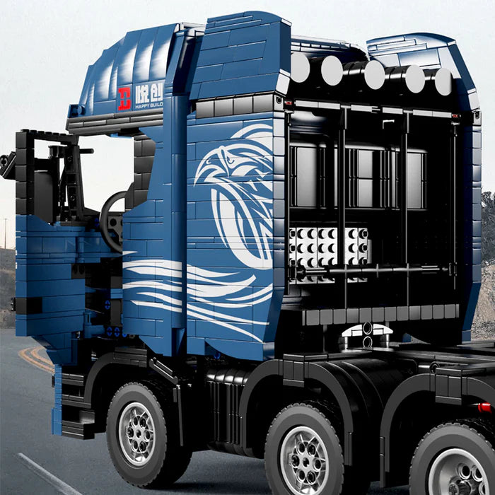 Camion Télécommandé Bleu avec Remorque 4458 pièces