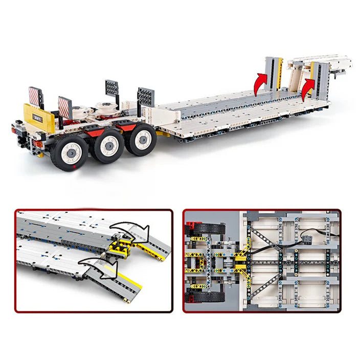 Camion Télécommandé Blanc avec Remorque 4458 pièces