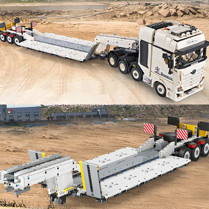 Camion Télécommandé Blanc avec Remorque 4458 pièces