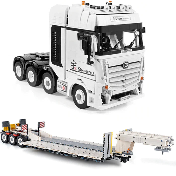 Camion Télécommandé Blanc avec Remorque 4458 pièces