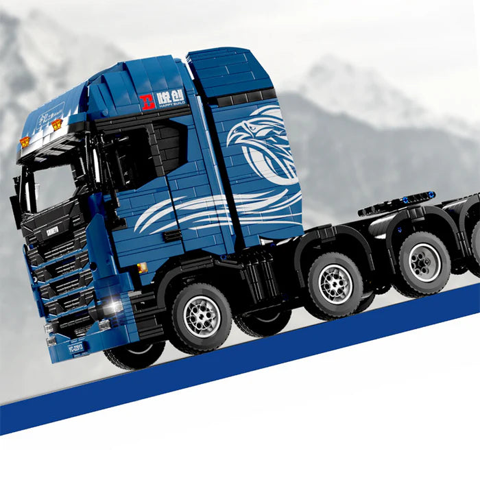 Camion Télécommandé Bleu avec Remorque 4458 pièces