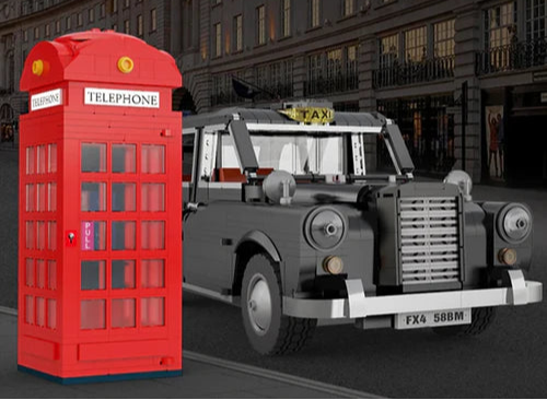 Taxi Londonien Télécommandé avec Cabine Téléphonique 1870 pièces