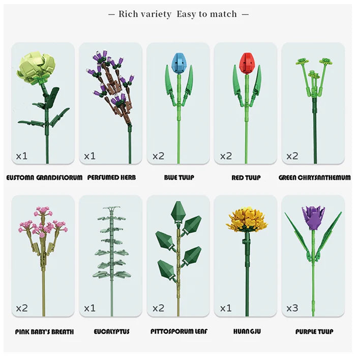 Bouquet de fleurs 999 pièces - AlloBrick