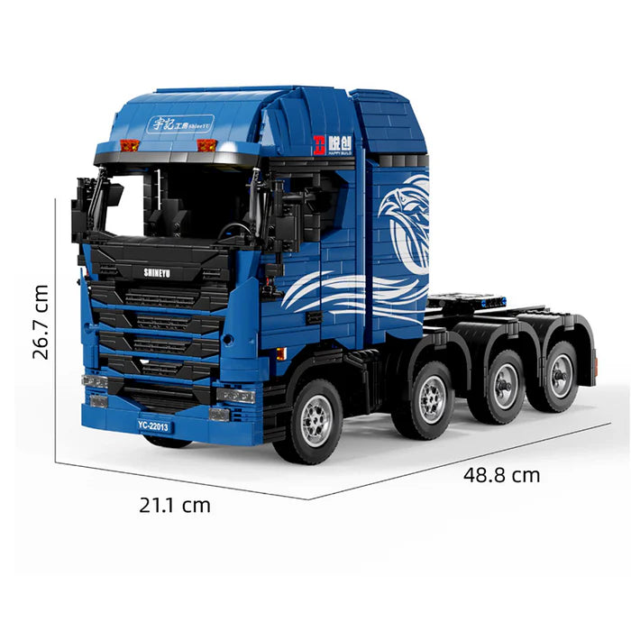 Camion Télécommandé Bleu avec Remorque 4458 pièces
