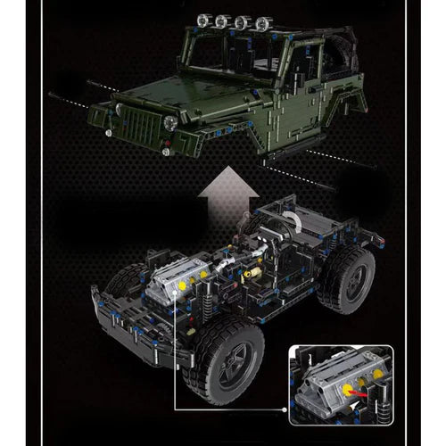 4x4 Jurassic Type Militaire Télécommandé 2048 pièces