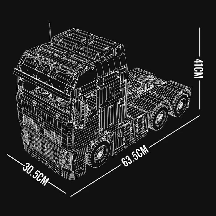 Camion XXL Télécommandé Rouge avec Remorque 8006 pièces