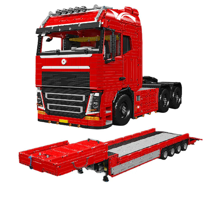 Camion XXL Télécommandé Rouge avec Remorque 8006 pièces