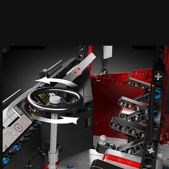 Camion XXL Télécommandé Rouge avec Remorque 8006 pièces